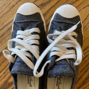 converse Jack Purcell gray wool shoes unisex women 7.5 men 5.5